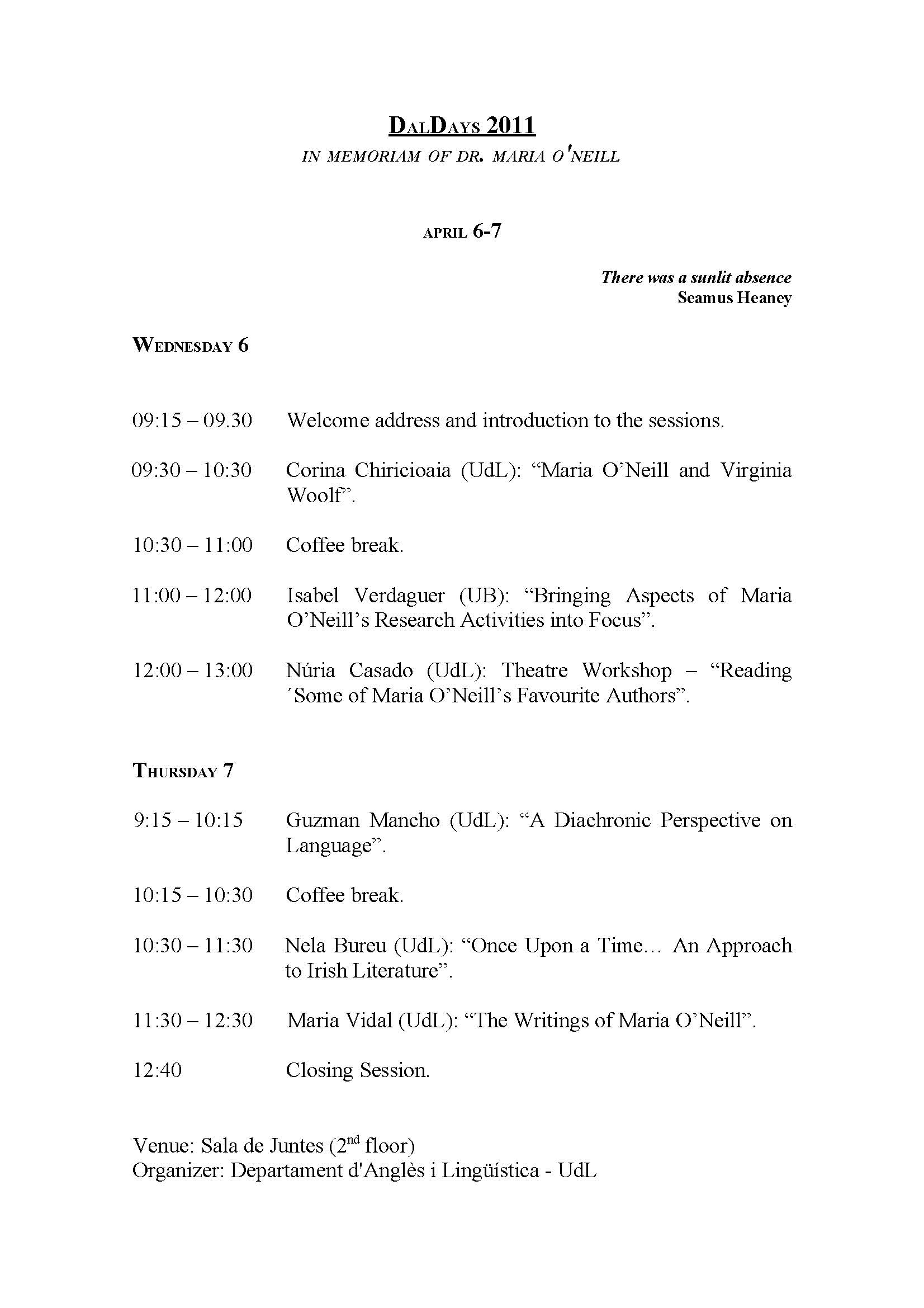 Programa DalDays_2011