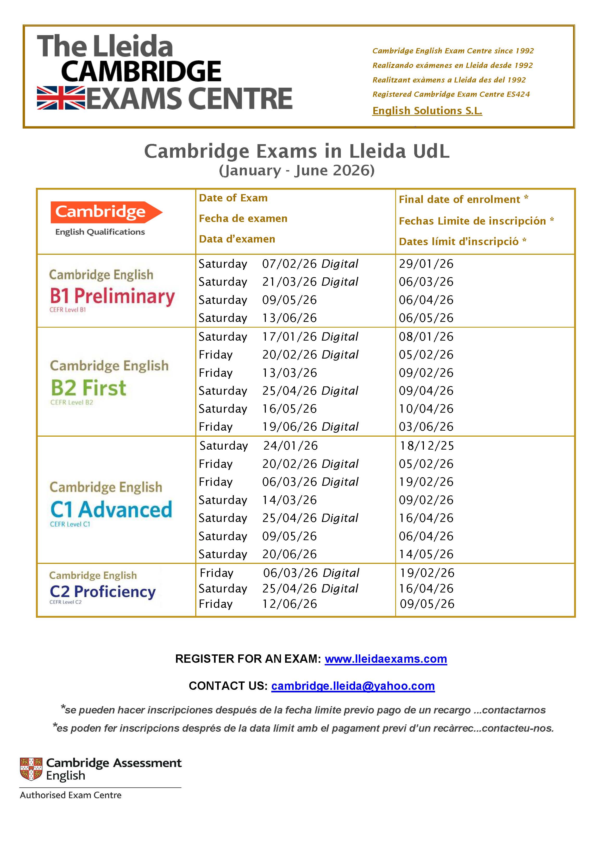 poster UNI EXAMS 2026